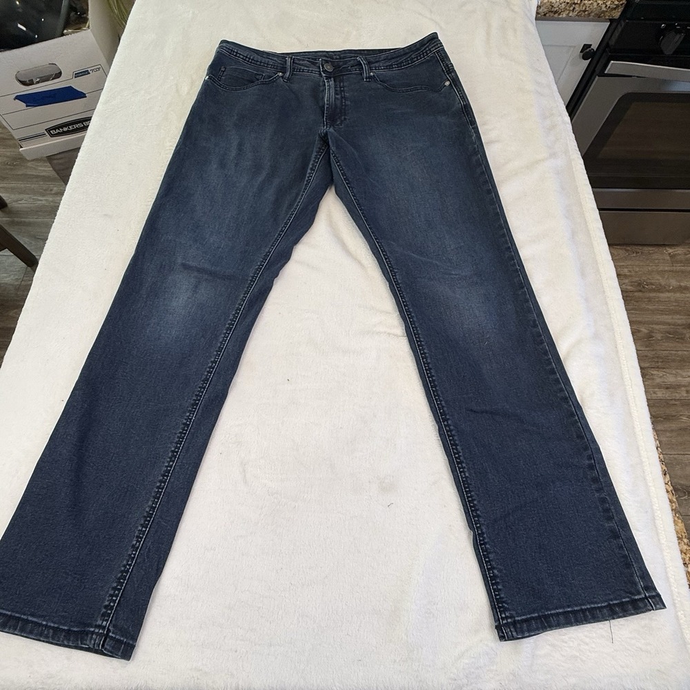 Buffalo David Bitton Axel Jeans Mens 36x32 Slim Stretch Blue Denim Dark Wash